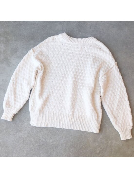 Oversized Bubble Knit Cream Pullover Sweater - Aerie - Picture 3 of 6